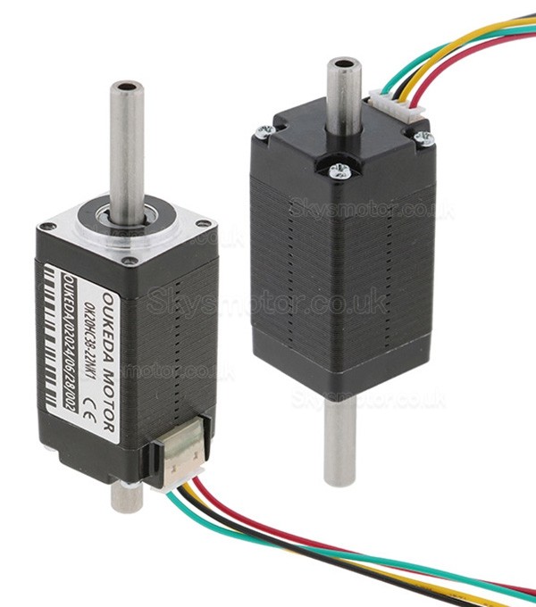 Hollow Shaft Nema 8 Stepper Motor OK20HC38-22NK1 Bipolar 1.8 Deg 3.13Ncm 0.6A 5.4V 2 Phase Dual Shaft